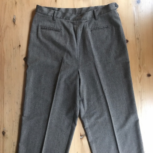 2/$30 Sigrid Olsen 14 brown herringbone front horizontal slit pocket dress pants - Picture 6 of 16
